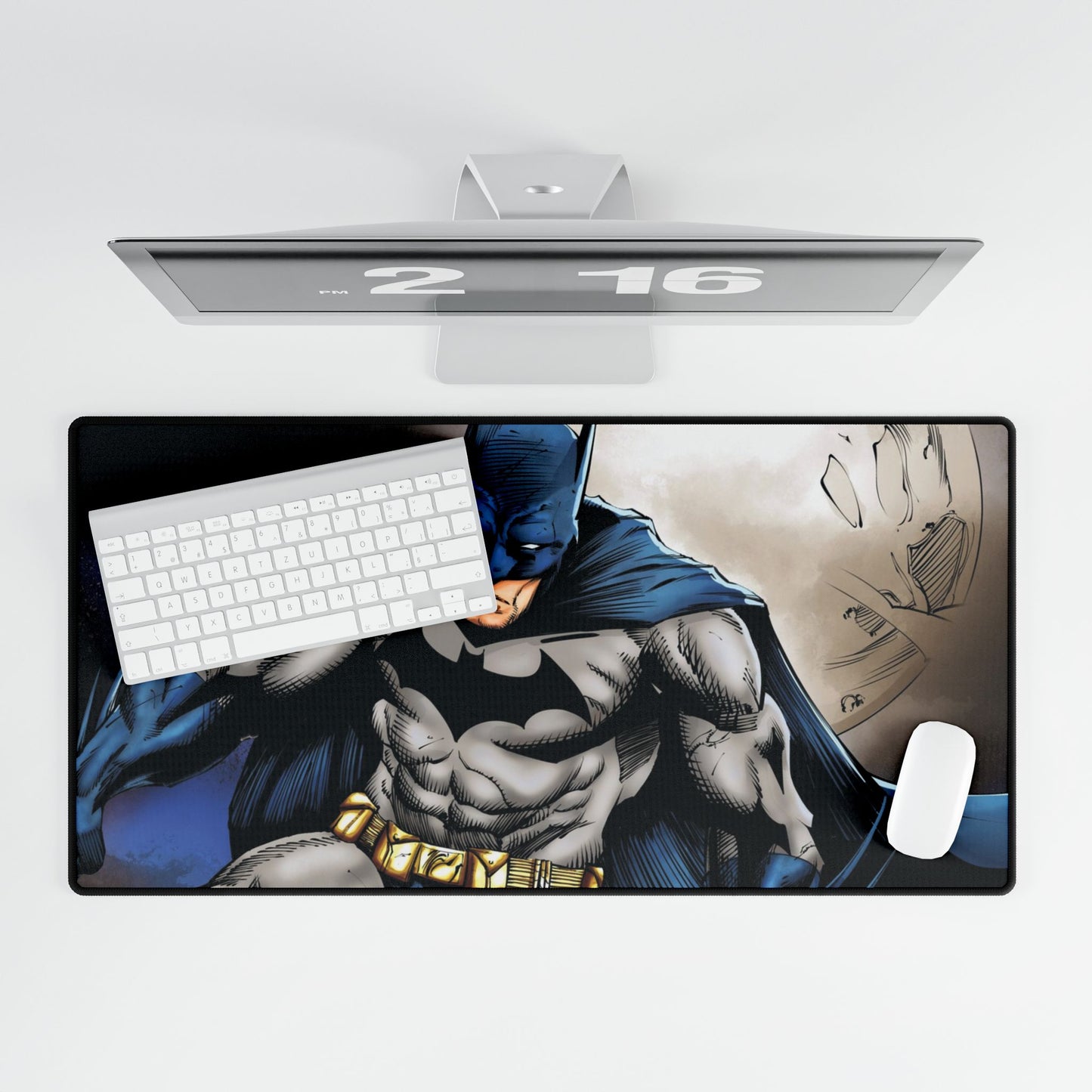 Batman Action Desk Mat — Large Gaming Mousepad with Dark Knight Artwork