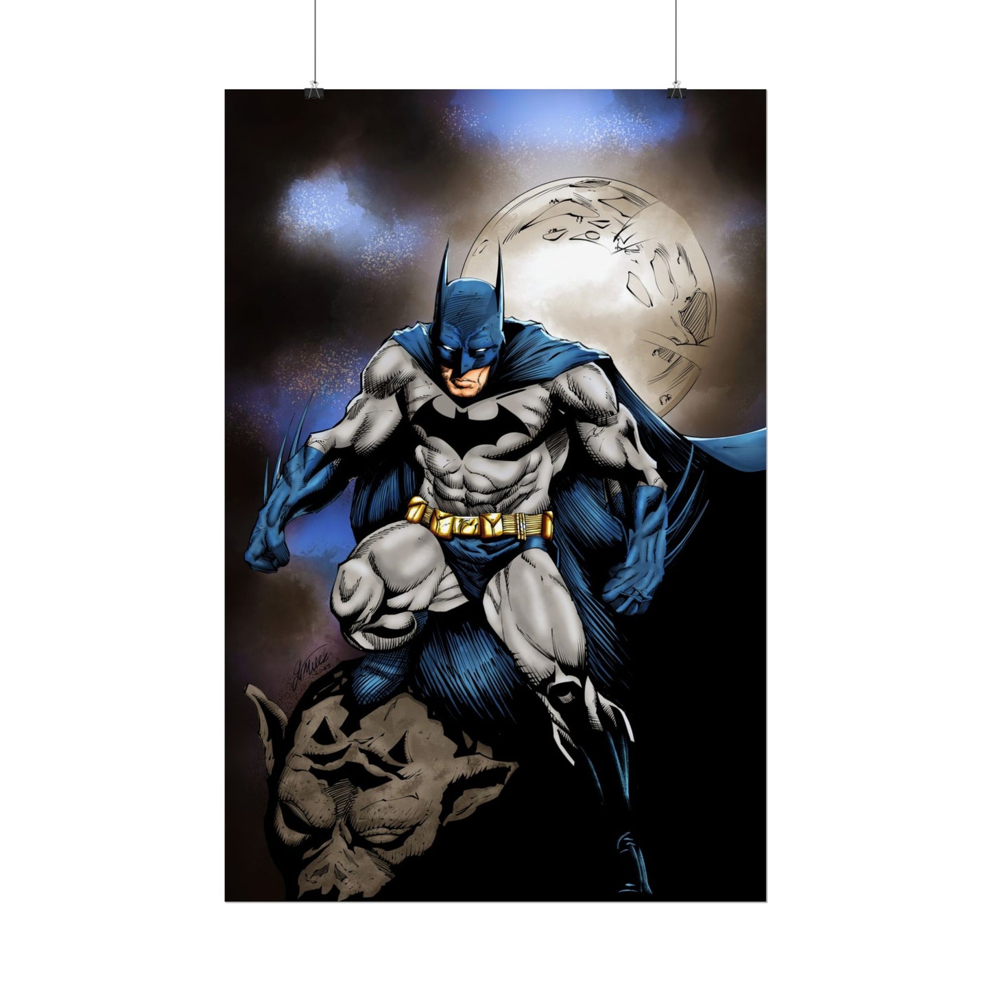 Batman Poster - Night Vigilante Moon Art Rolled Poster