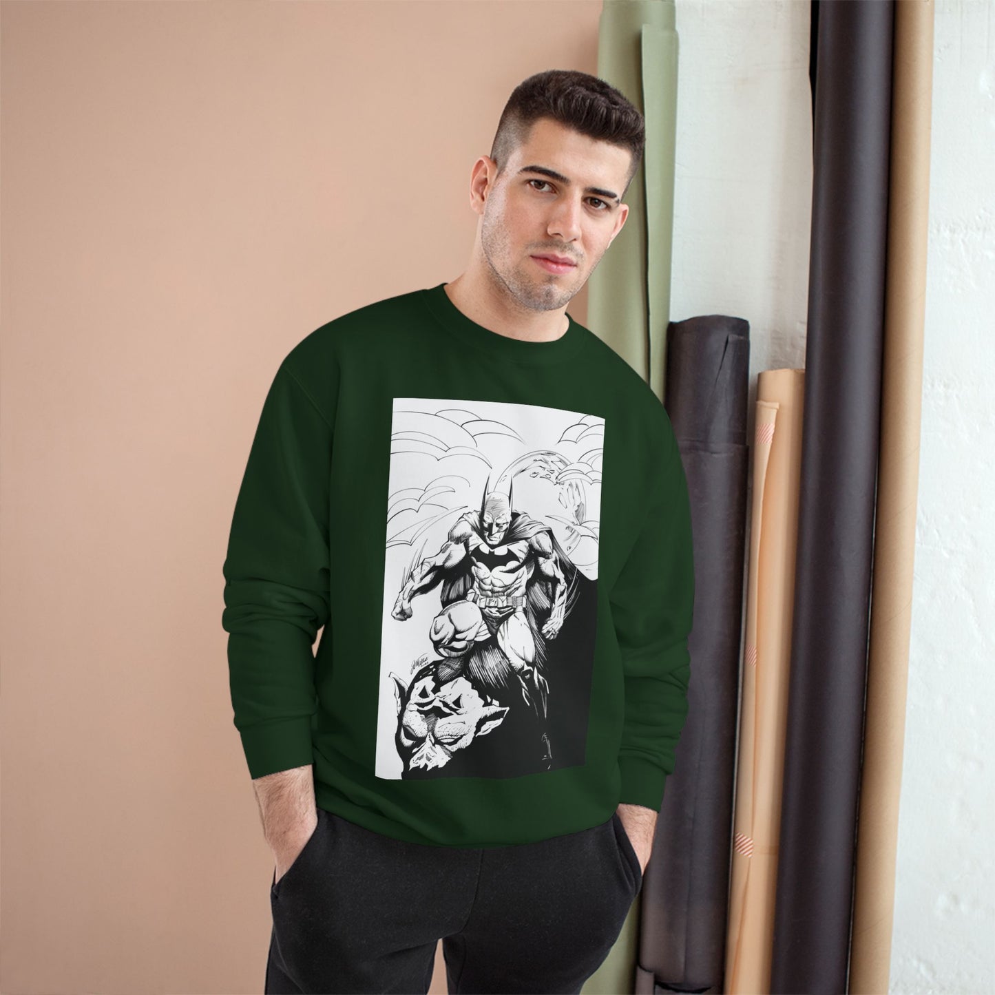 The Bat Comic Champion Sweatshirt - Cool Superhero Graphic Tee