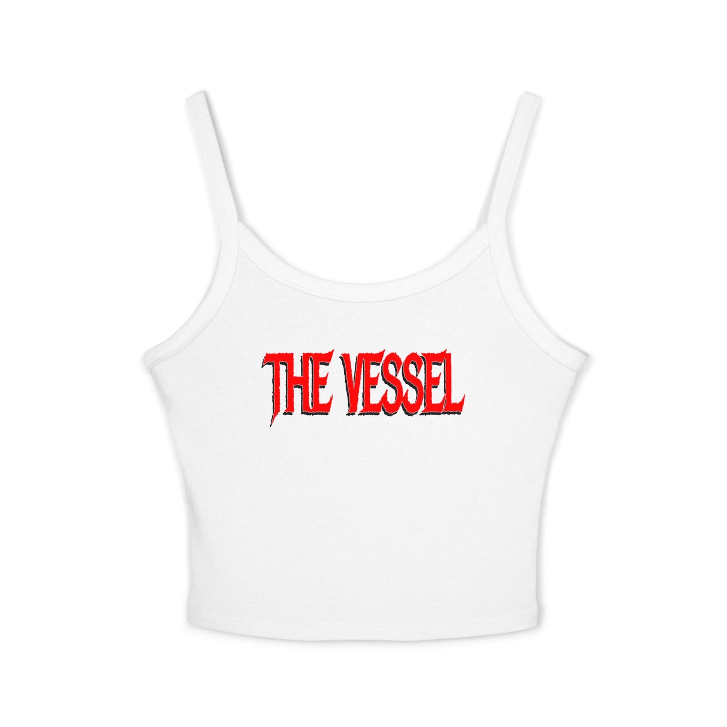 The Vessel Crop Tank Top —  Red Graphic Spaghetti Strap Tank