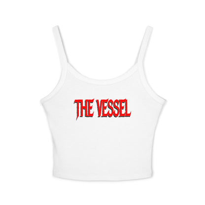 The Vessel Crop Tank Top —  Red Graphic Spaghetti Strap Tank