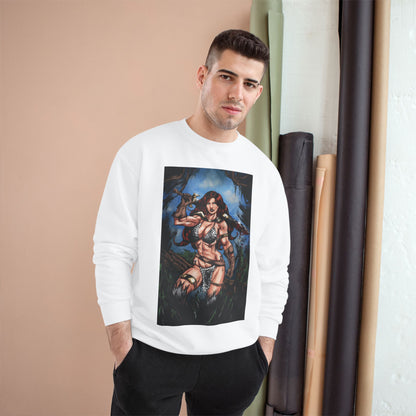 Red Sonja Champion Sweatshirt — Classic Comic Hero Crewneck (Color)