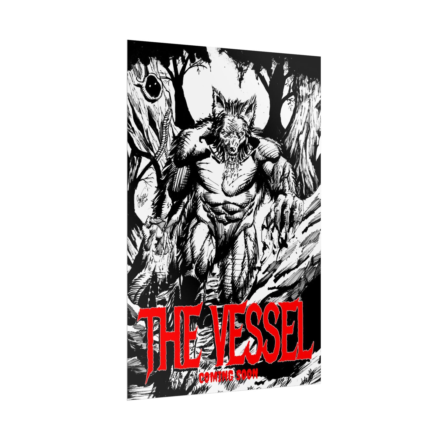 Rolled Poster — "THE VESSEL" Horror Art Print (Werewolf Illustration)