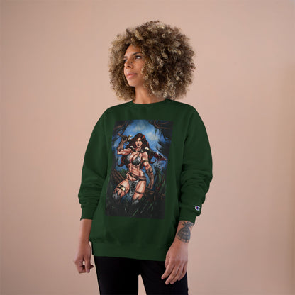 Red Sonja Champion Sweatshirt — Classic Comic Hero Crewneck (Color)