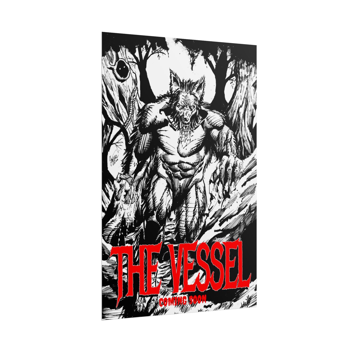 Rolled Poster — "THE VESSEL" Horror Art Print (Werewolf Illustration)