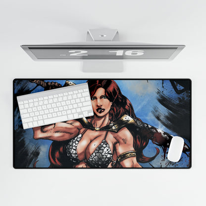 Red Sonja Desk Mat — Retro Comic Mouse Pad for Gamers & Fans