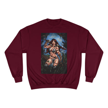 Red Sonja Champion Sweatshirt — Classic Comic Hero Crewneck (Color)