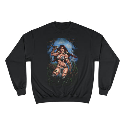 Red Sonja Champion Sweatshirt — Classic Comic Hero Crewneck (Color)