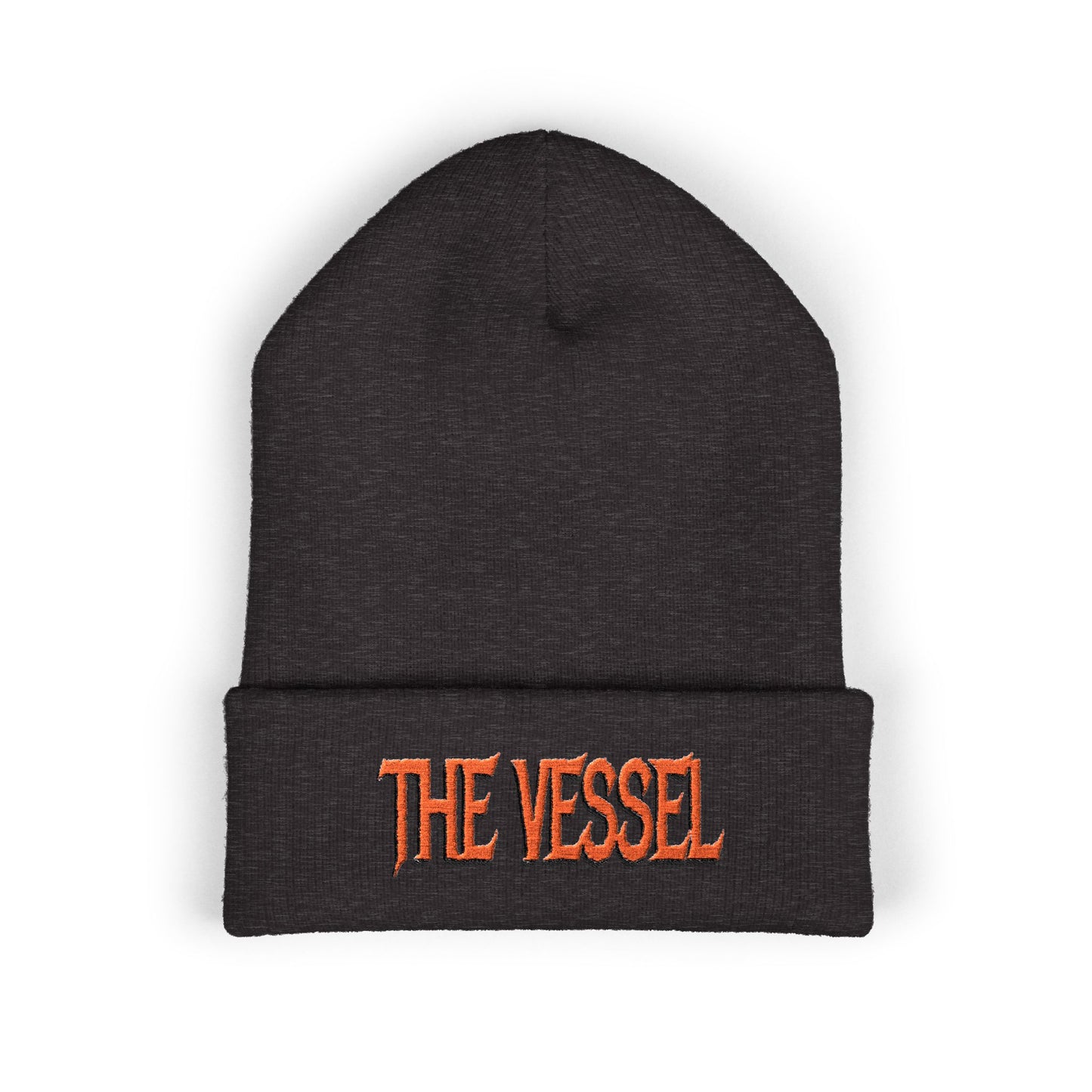 Embroidered 'THE VESSEL' Cuffed Beanie — Casual Streetwear Knit Hat
