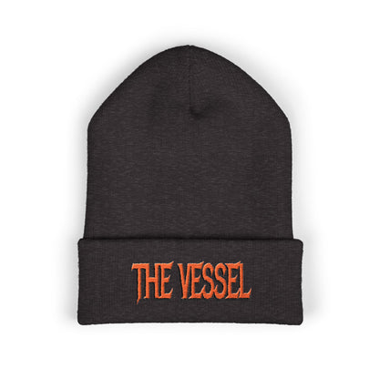 Embroidered 'THE VESSEL' Cuffed Beanie — Casual Streetwear Knit Hat