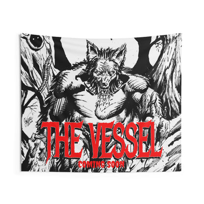 Horror Werewolf Wall Tapestry — "THE VESSEL" Graphic Poster