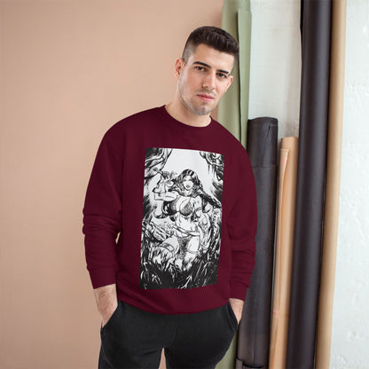 Red Sonja Champion Sweatshirt — Classic Comic Hero Crewneck