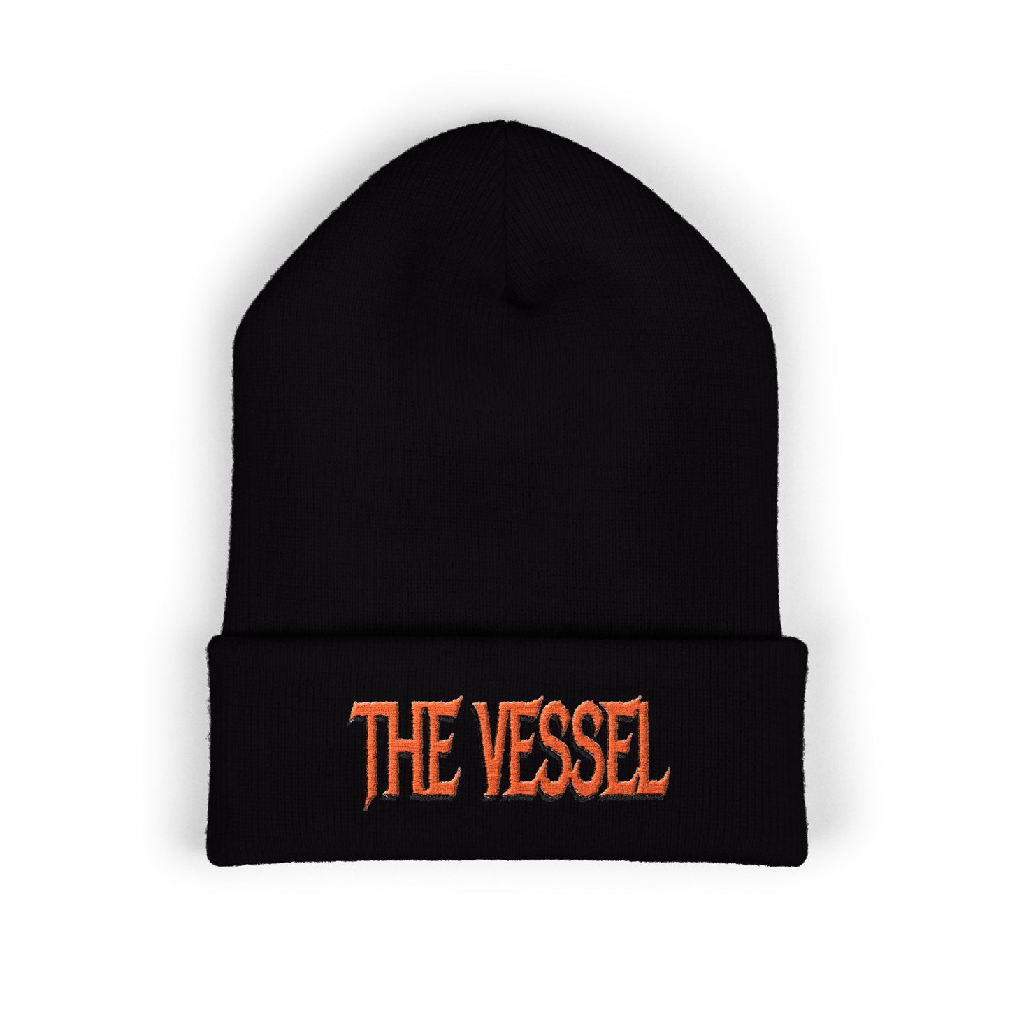 Embroidered 'THE VESSEL' Cuffed Beanie — Casual Streetwear Knit Hat