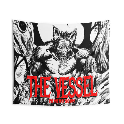 Horror Werewolf Wall Tapestry — "THE VESSEL" Graphic Poster