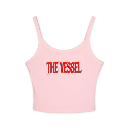 The Vessel Crop Tank Top —  Red Graphic Spaghetti Strap Tank