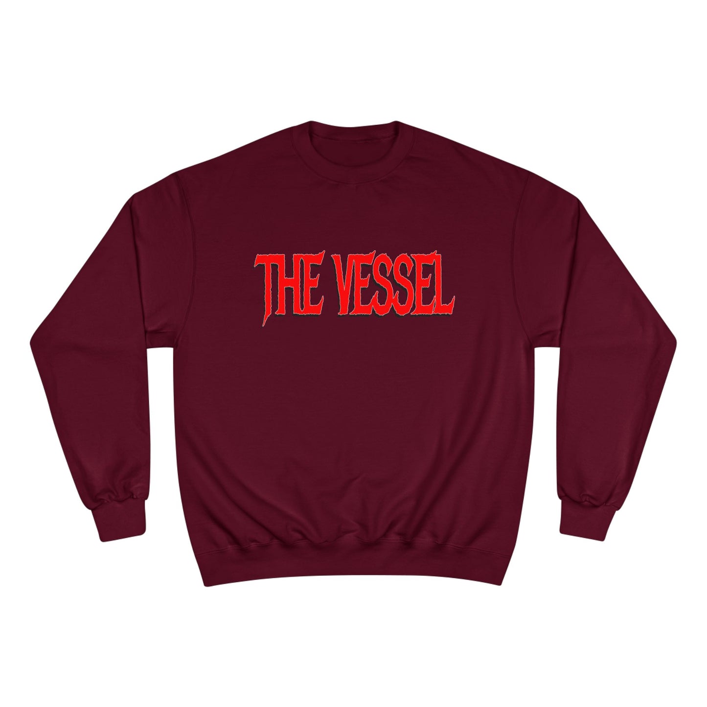 The Vessel Sweatshirt — Red Gothic Logo Crewneck