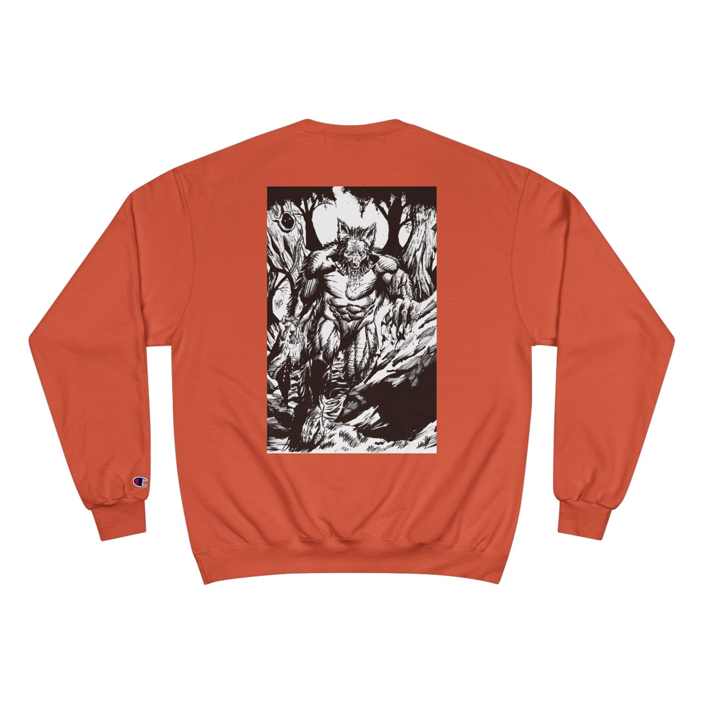 The Vessel Logo Crewneck (Red Logo, Gothic Art Back)