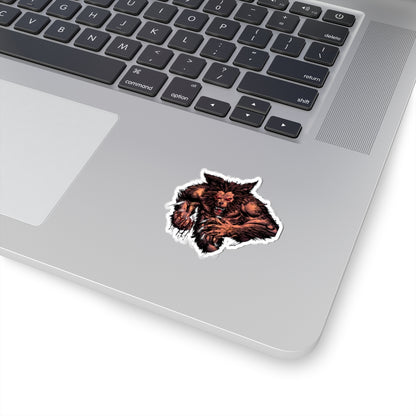 Werewolf Attack Kiss-Cut Sticker — Horror Monster Vinyl Decal for Laptops & Gear