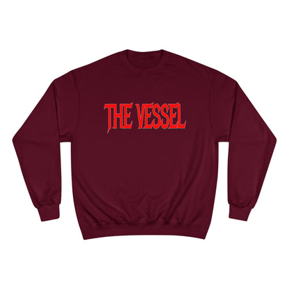 The Vessel Logo Crewneck (Red Logo, Gothic Art Back)