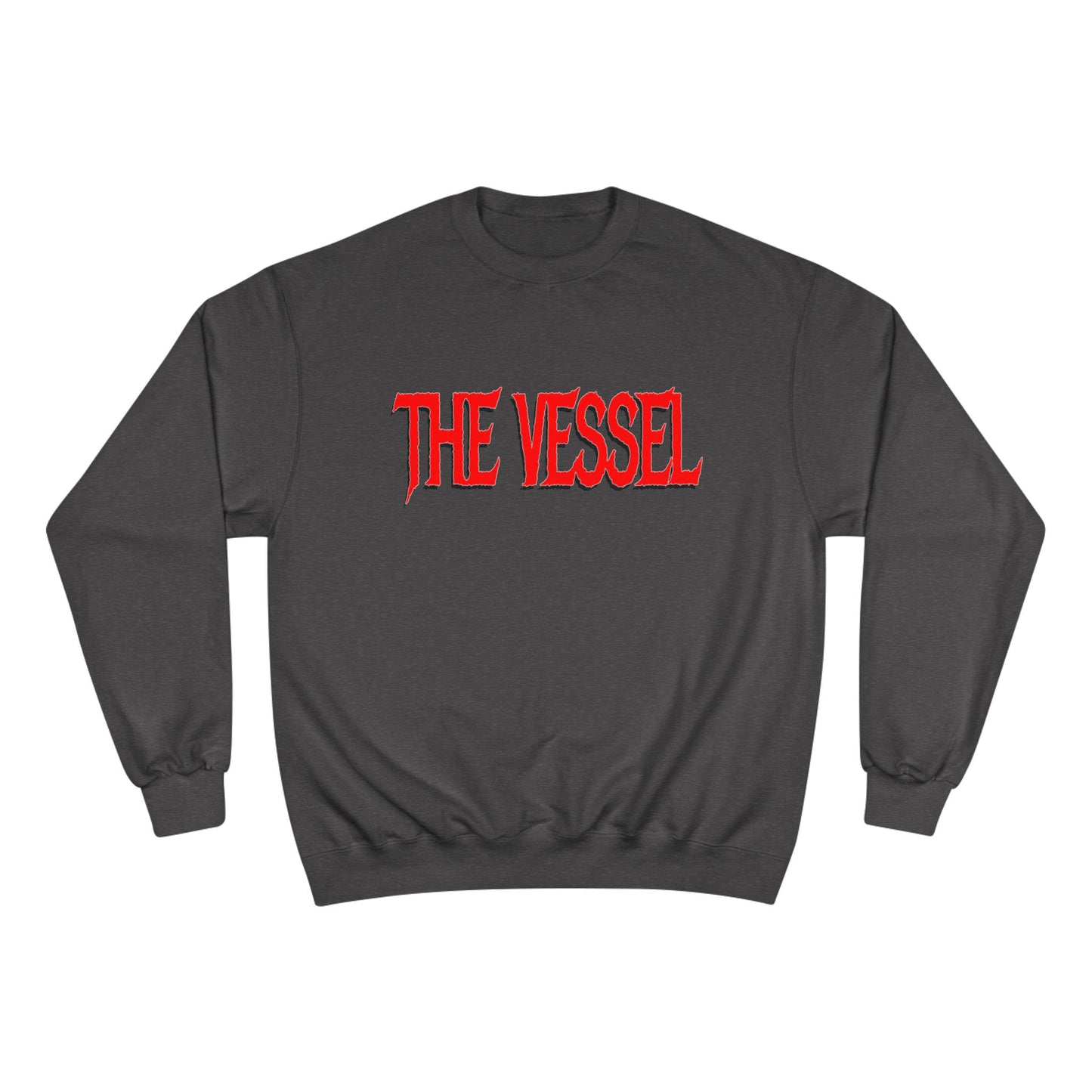 The Vessel Logo Crewneck (Red Logo, Gothic Art Back)