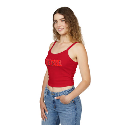 The Vessel Crop Tank Top —  Red Graphic Spaghetti Strap Tank